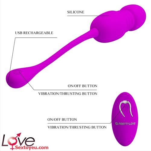 Trứng Rung Điều Khiển Prettylove Callieri - Tặng Kèm Dầu Massage