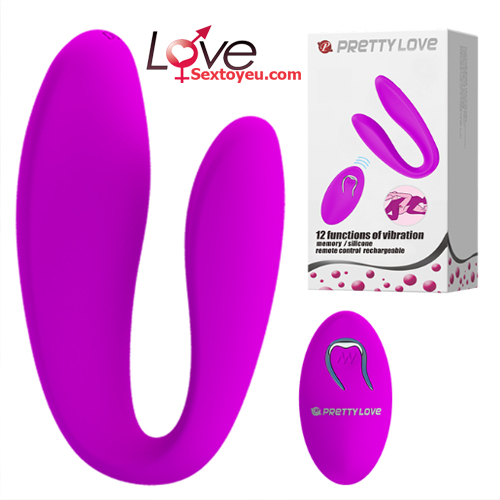 Máy rung chữ C Prettylove điều khiển từ xa kích thích cặp đôi