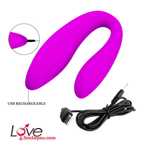 Máy rung chữ C Prettylove điều khiển từ xa kích thích cặp đôi