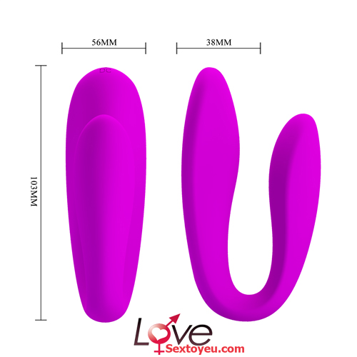 Máy rung chữ C Prettylove điều khiển từ xa kích thích cặp đôi