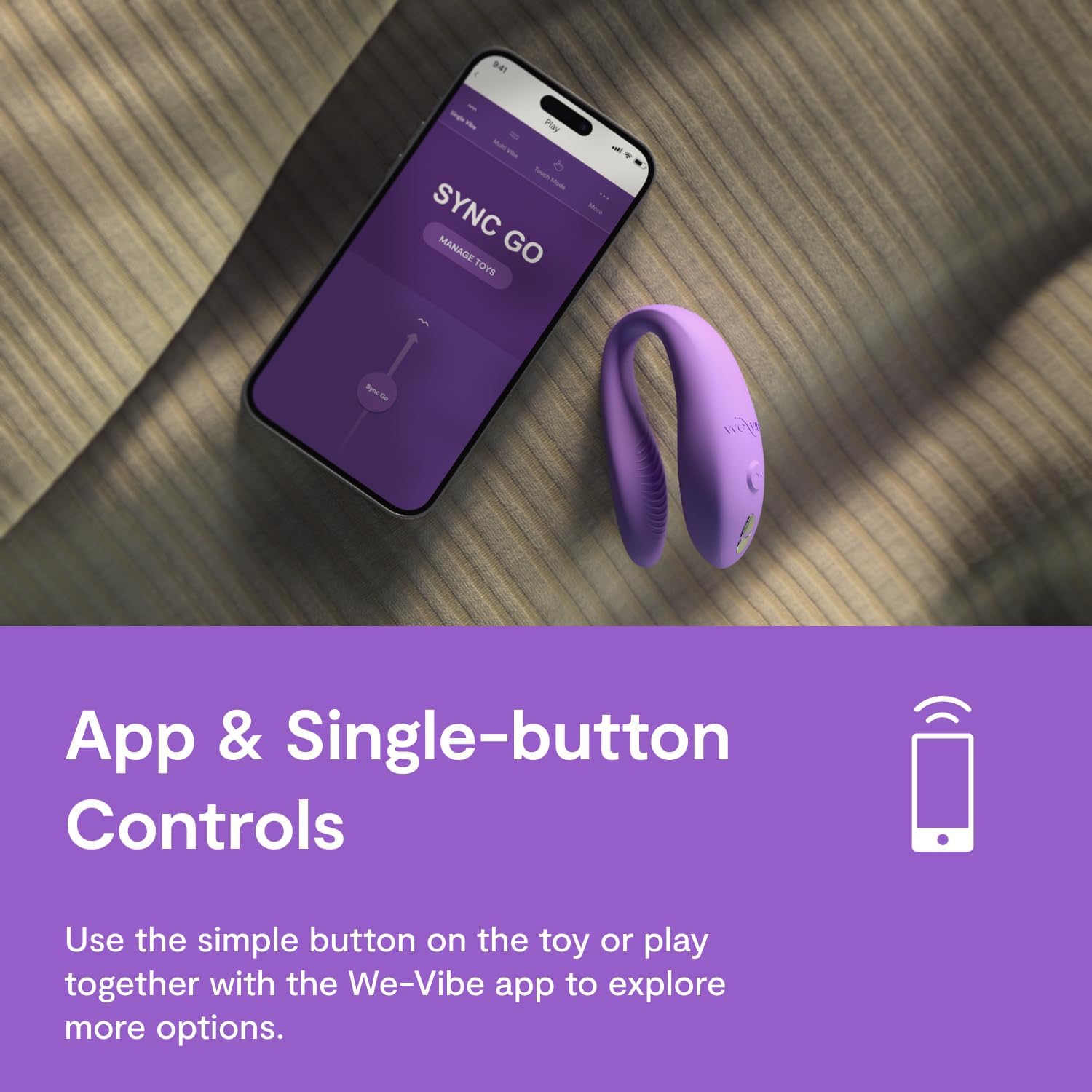 Máy rung 2 đầu We vibe Sync Go điều khiển từ xa, cao cấp, pin sạc