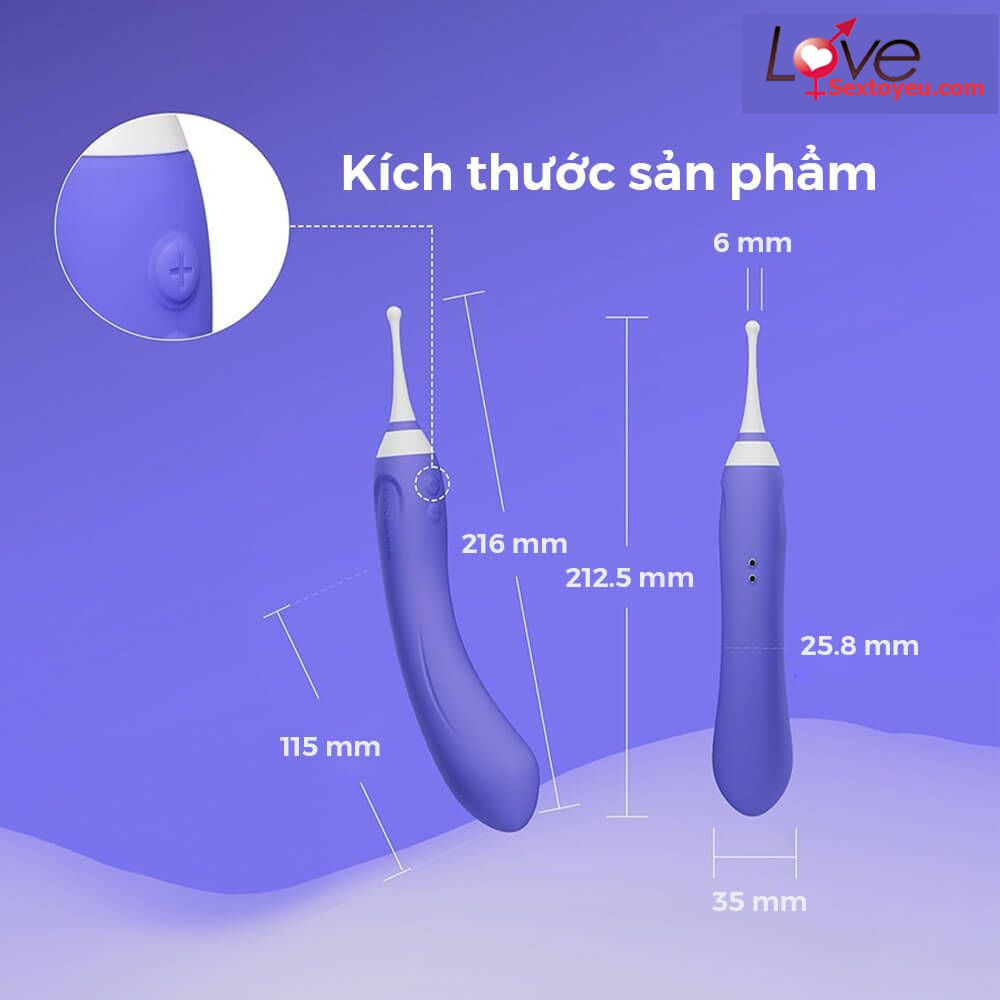 Máy rung Hyphy 2 đầu điều khiển app Lovense tặng kèm 3 đầu rung