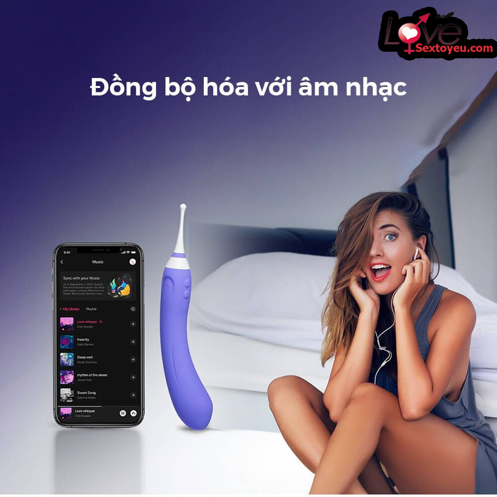 Máy rung Hyphy 2 đầu điều khiển app Lovense tặng kèm 3 đầu rung