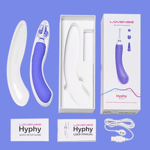 Máy rung Hyphy 2 đầu điều khiển app Lovense tặng kèm 3 đầu rung