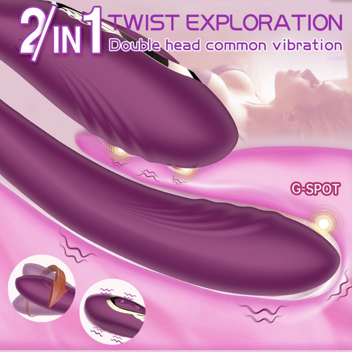 Máy mát xa điểm G 2 đầu rung ngoáy điều khiển từ xa thư giãn tăng khoái