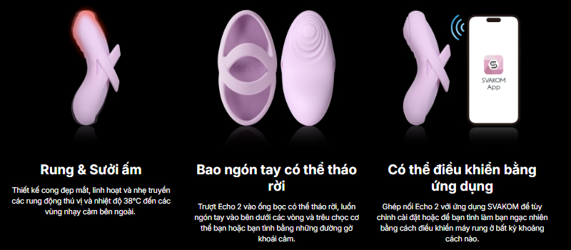 Máy rung Svakom Echo 2 gắn quần chip cao cấp, siêu kích thích