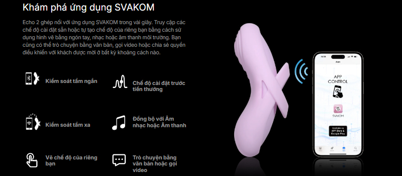Máy rung Svakom Echo 2 gắn quần chip cao cấp, siêu kích thích