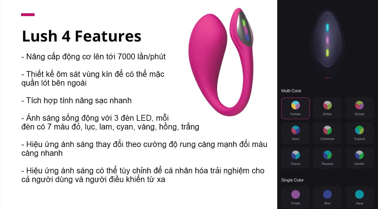 Trứng rung Lovense Lush 4 cao cấp điều khiển app cảm ứng tiện lợi