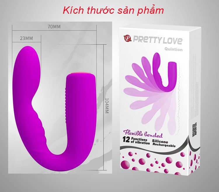 Máy rung đa tần chữ U Prettylove kích thích điểm G âm vật