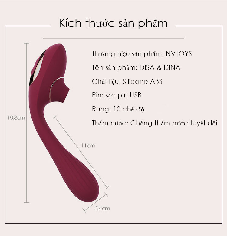 Premium Dina Reversible Vibrator for Intense Clitoral G-spot Massage