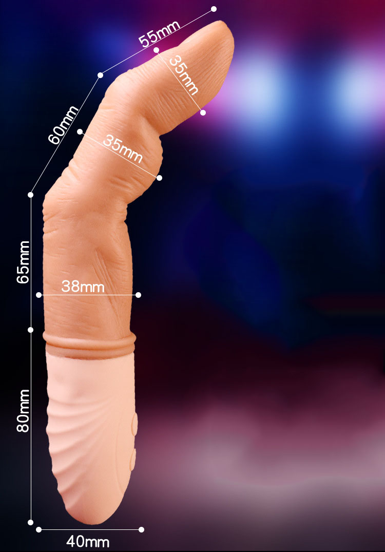 Ngón tay silicone siêu mềm rung 5 chế độ sưởi ấm cực thật