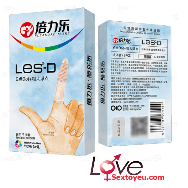 Bao cao su ngón tay Les-D hạt nổi tăng khoái cảm điểm G chính hãng Bao cao su ngón tay Les-D hạt nổi tăng khoái cảm điểm G chính hãng