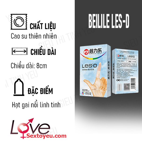 Bao cao su ngón tay Les-D hạt nổi tăng khoái cảm điểm G chính hãng Bao cao su ngón tay Les-D hạt nổi tăng khoái cảm điểm G chính hãng