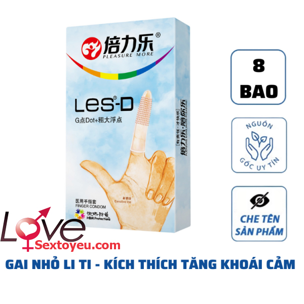 Bao cao su ngón tay Les-D hạt nổi tăng khoái cảm điểm G chính hãng Bao cao su ngón tay Les-D hạt nổi tăng khoái cảm điểm G chính hãng
