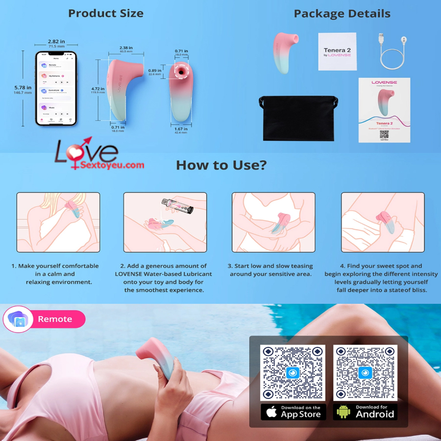 Lovense Tenera 2 máy bú hút âm vật cao cấp điều khiển app