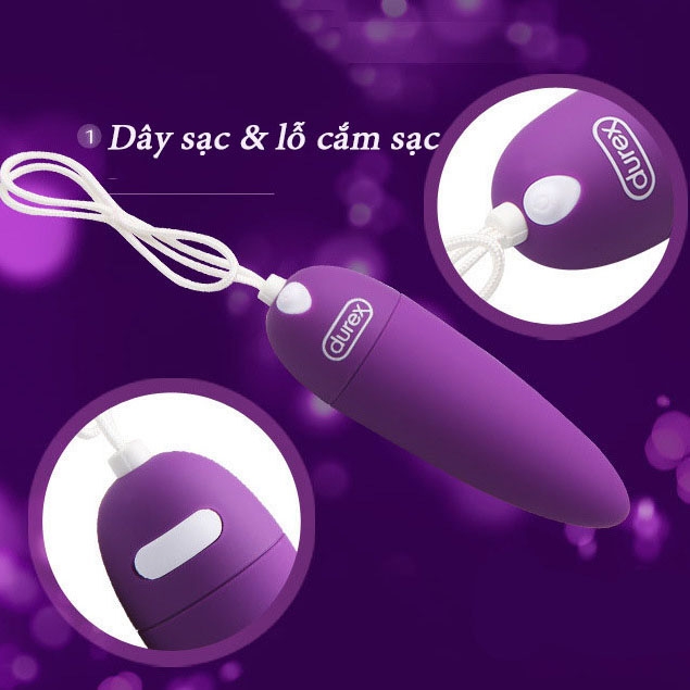 Trứng Rung Sạc Pin Durex S-Viber Silicon Cao Cấp Massage Phụ Nữ