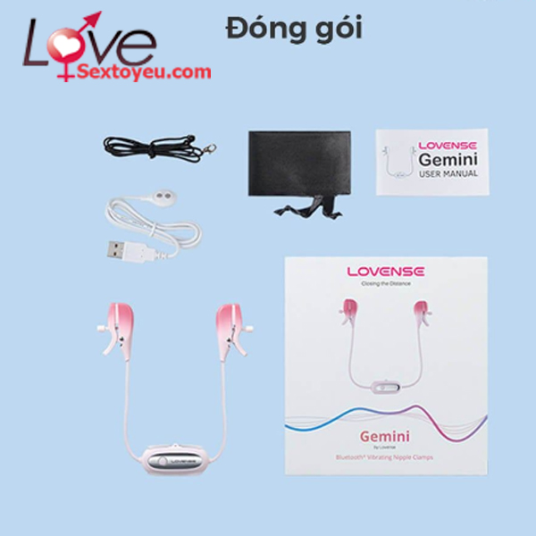 Lovense Gemini cao cấp điều khiển qua app máy rung kẹp đầu ti sành điệu