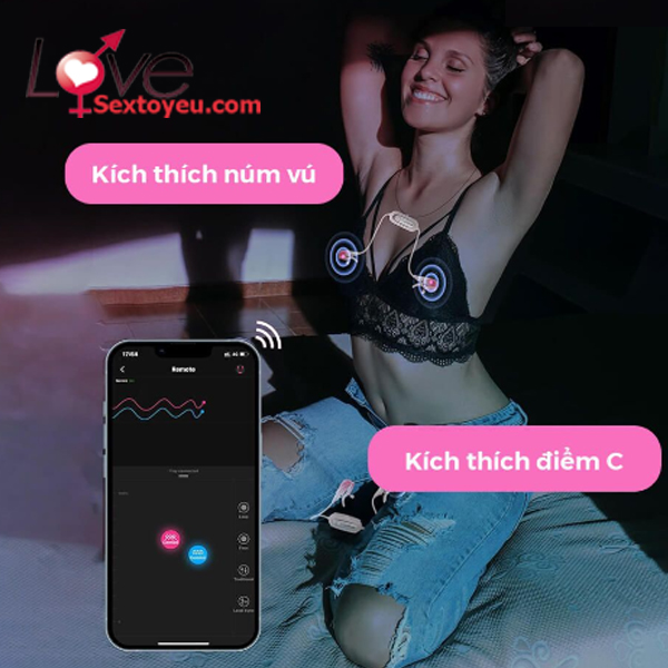Lovense Gemini cao cấp điều khiển qua app máy rung kẹp đầu ti sành điệu