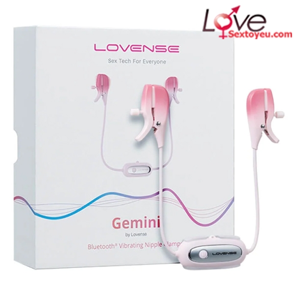 Máy rung kẹp đầu ti Lovense Gemini điều khiển app siêu nhạy