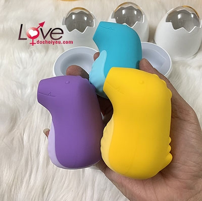 Máy rung bú mini khủng long Leten silicone ABS rung hút mát xa cực phê