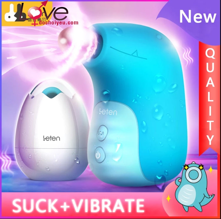 Máy rung bú mini khủng long Leten silicone ABS rung hút mát xa cực phê