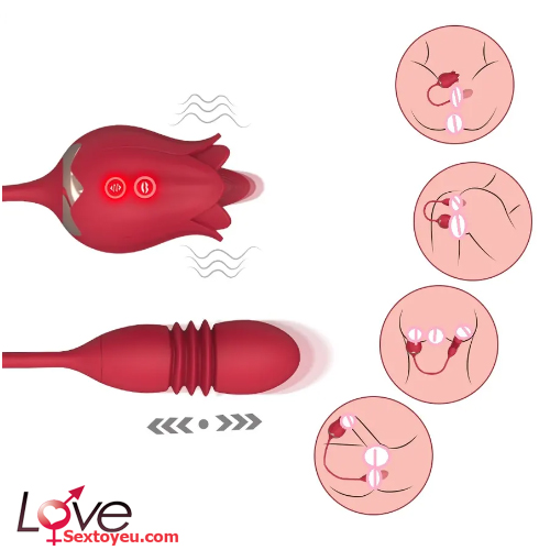 Lưỡi liếm hoa hồng rung thụt đa chế độ kích thích điểm G cực khoái Lưỡi liếm hoa hồng rung thụt đa chế độ kích thích điểm G cực khoái