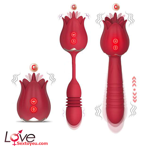 Lưỡi liếm hoa hồng rung thụt đa chế độ kích thích điểm G cực khoái Lưỡi liếm hoa hồng rung thụt đa chế độ kích thích điểm G cực khoái