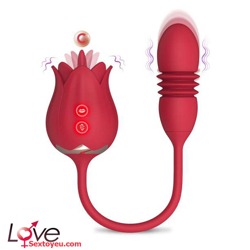 Lưỡi liếm hoa hồng rung thụt đa chế độ kích thích điểm G cực khoái Lưỡi liếm hoa hồng rung thụt đa chế độ kích thích điểm G cực khoái