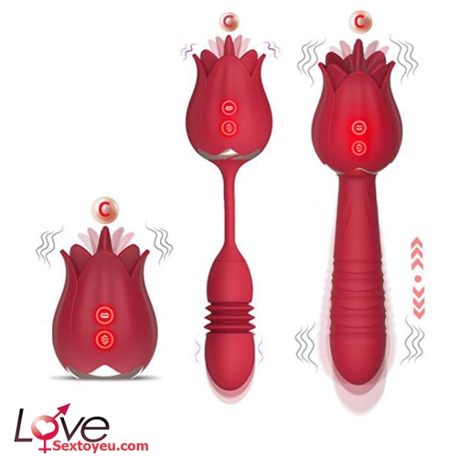 Lưỡi liếm hoa hồng trứng rung thụt kích thích cực phê