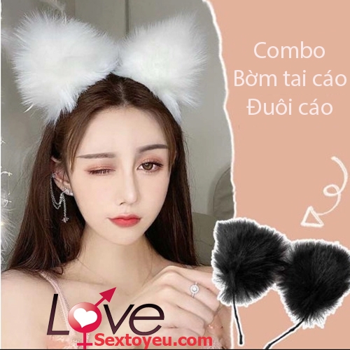 Bờm tai cáo + đuôi cosplay cute ngọt ngào biến thành fó cáo tinh nghịch 