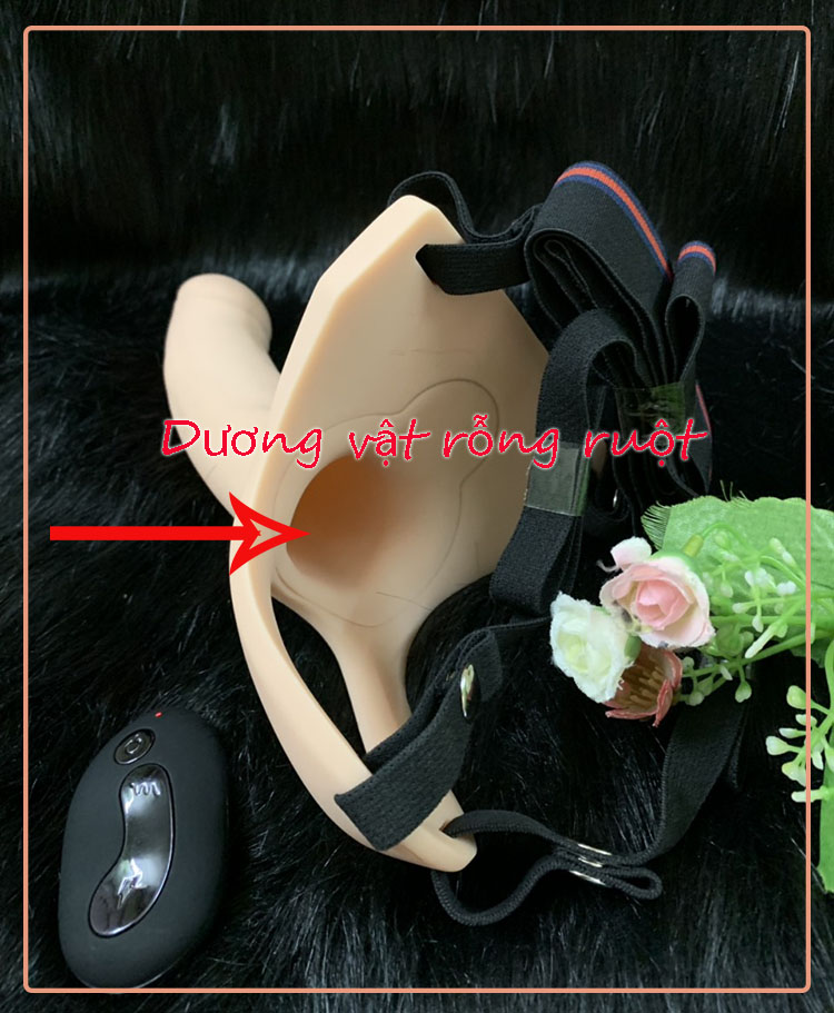 Dương vật dây đeo rỗng ruột có rung điều khiển từ xa siêu kích thích