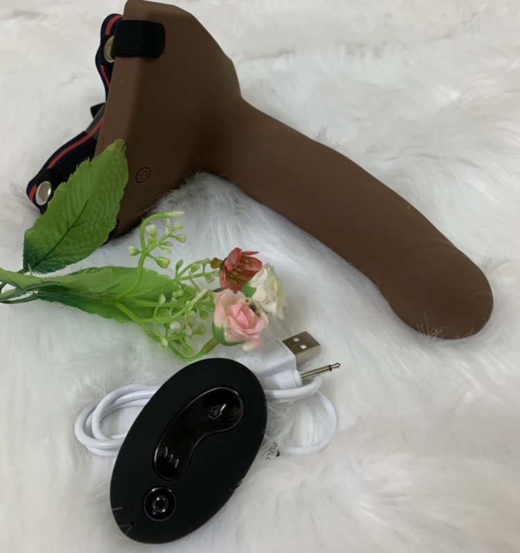 Dương vật dây đeo rỗng ruột có rung điều khiển từ xa siêu kích thích