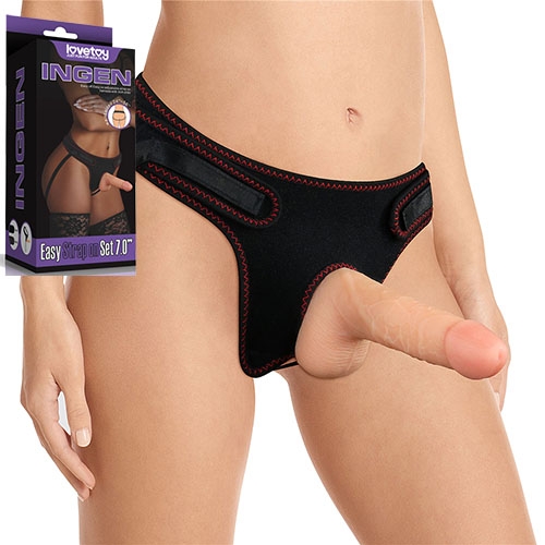 Dương vật giả gắn đai Lovetoy silicone TPE kích thích điểm G nữ hiệu quả 