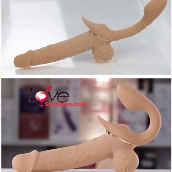 Dương vật silicon 2 đầu rung cực mạnh dành cho les chất lượng cao