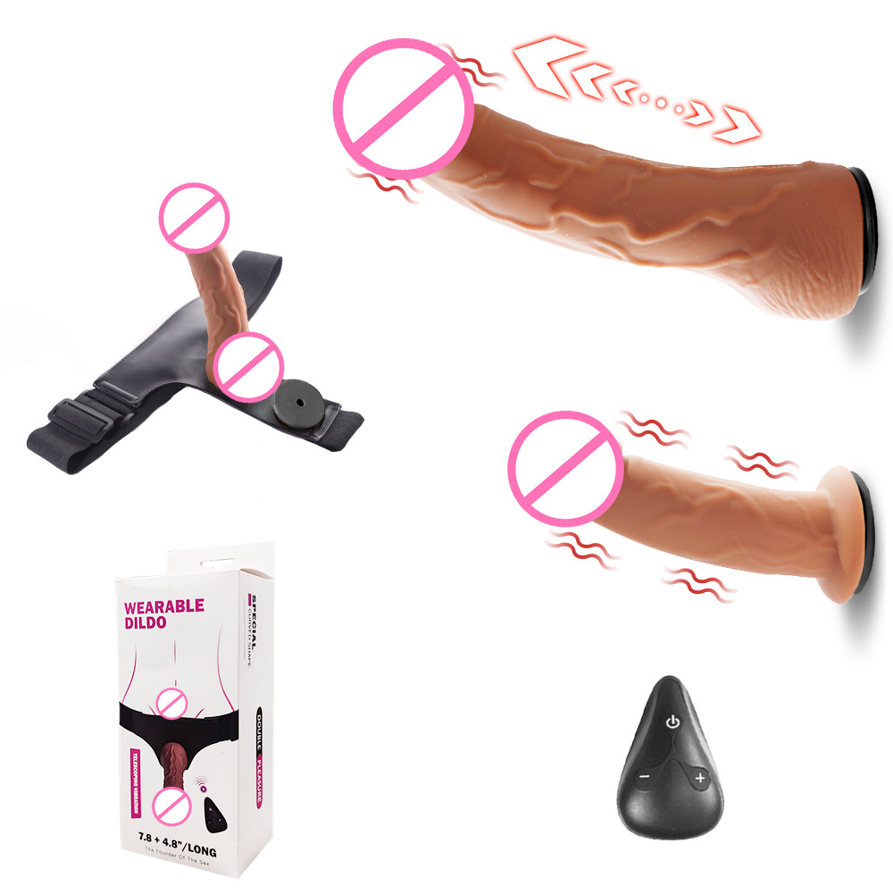 Đai đeo dương vật 2 đầu rung thụt điều khiển từ xa đỉnh cao