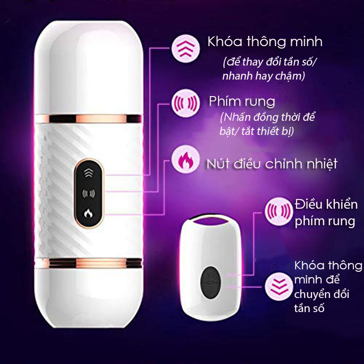 Máy rung thụt tự động CYCLONE FIRE sưởi ấm tăng khoái cảm