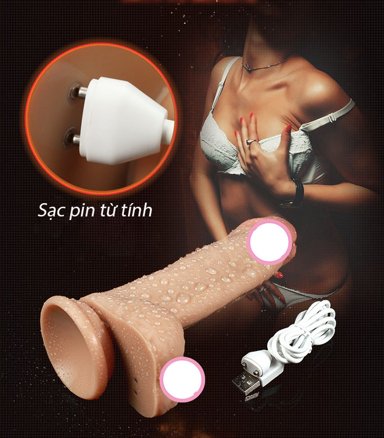 Dương vật giả siêu rung ngoáy có sưởi cao cấp điều khiển từ xa