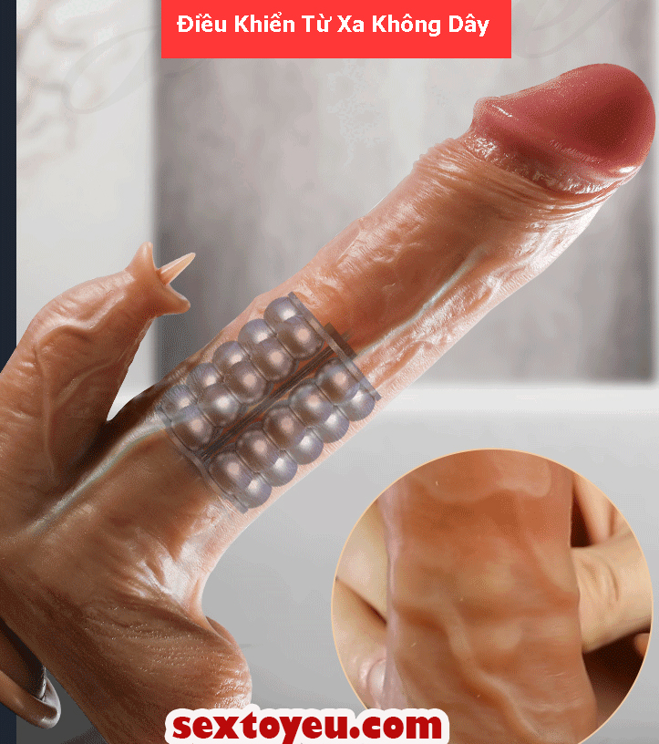 Dương vật giả mềm mại rung thụt liếm cao cấp điều khiển từ xa