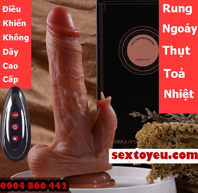 Dương vật giả mềm mại rung thụt liếm cao cấp điều khiển từ xa