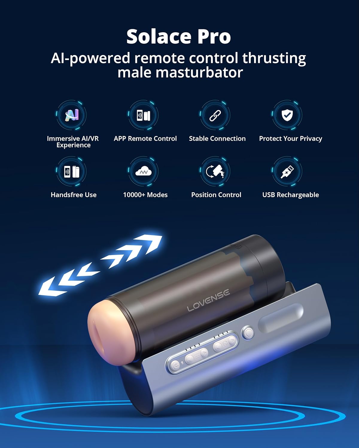 Lovense Solace Pro Automatic Male Masturbator App Connected Toy