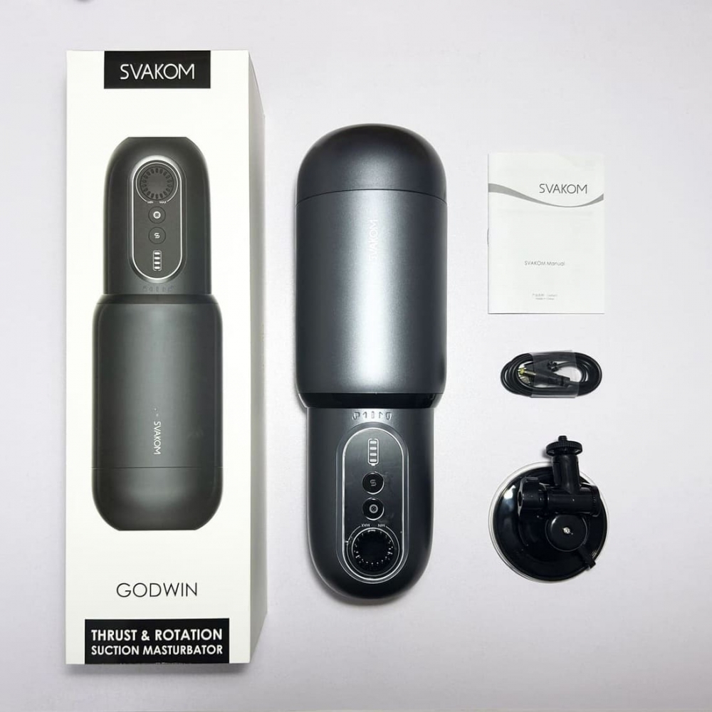 Svakom Godwin Âm Đạo Xoay Thụt Gắn Tường Silicon Y Tế