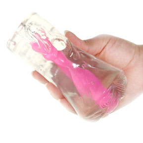 Transparent Rigid Silicone Vibrating Sex Doll Compact Size