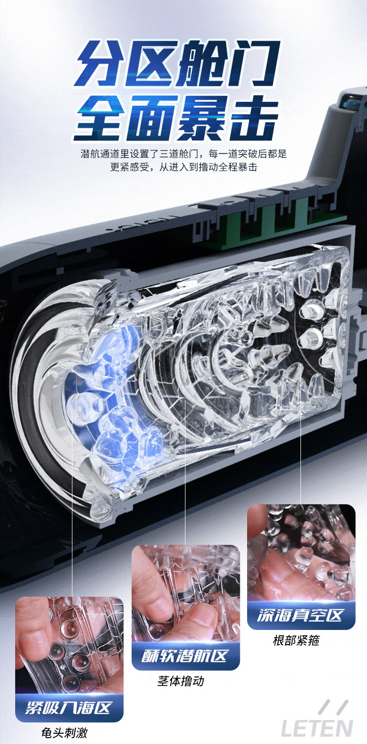 Âm đạo tự động Leten Submersible máy bay siêu thực, rung êm ái