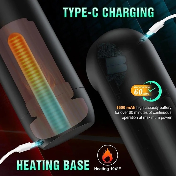 Cốc Thủ Dâm Tự Động Rung Sưởi Ấm Hút Tận Hưởng Cực Phê