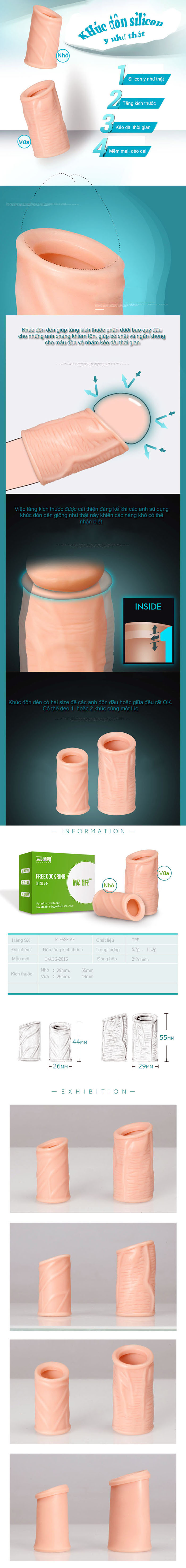 Khúc đôn silicone cao cấp chống xuất tinh tăng khoái cảm bền lâu