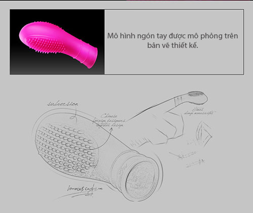 Bao đôn xỏ ngón tay silicone mềm mại kích thích điểm G