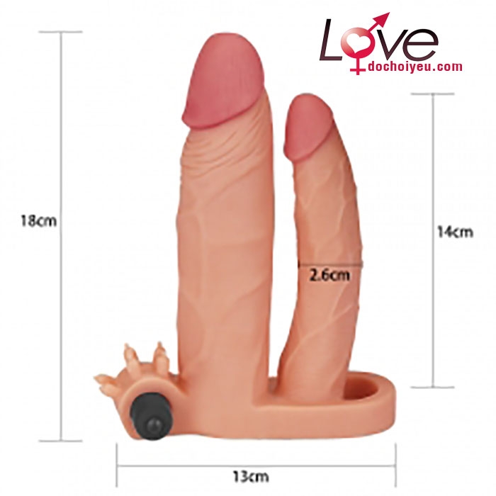 Bao đôn Lovetoy quai đeo 2 nhánh có rung silicon mềm, kích thích điểm G hậu môn