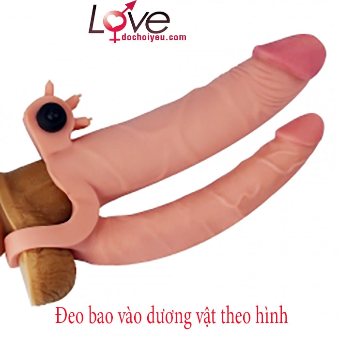 Bao đôn Lovetoy quai đeo 2 nhánh có rung silicon mềm, kích thích điểm G hậu môn