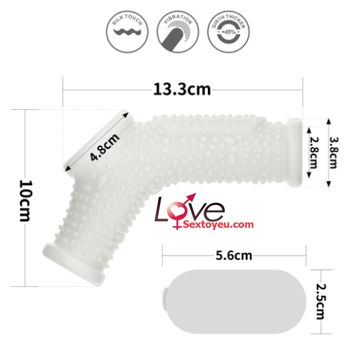 Khúc đôn silicon Lovetoy gai nhám có rung tăng kích thước chống xuất tinh