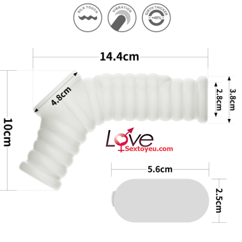 Khúc đôn silicon tròng bìu Lovetoy gân vằn rung, chống xuất tinh sớm